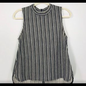 Madwell Mock Neck Stripped Tank Top Large